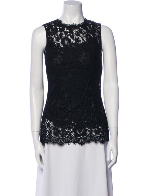 Dolce & Gabbana Lace Pattern Crew Neck Top