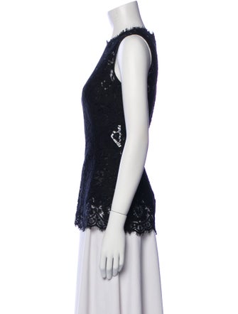 Dolce & Gabbana Lace Pattern Crew Neck Top