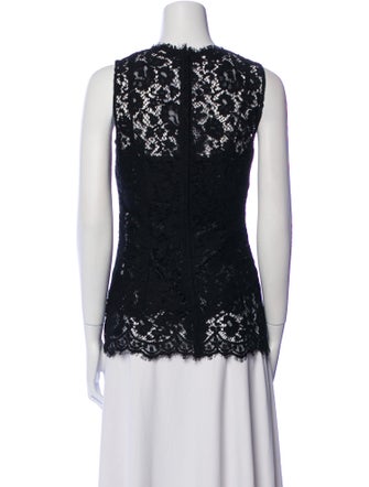 Dolce & Gabbana Lace Pattern Crew Neck Top