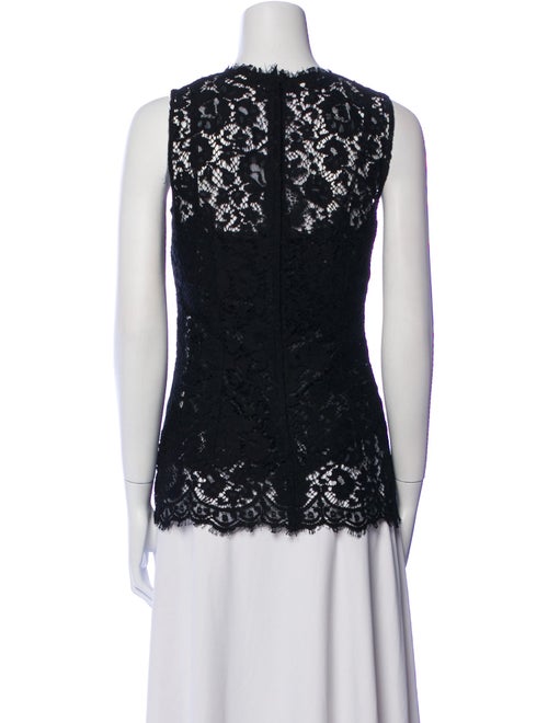 Dolce & Gabbana Lace Pattern Crew Neck Top