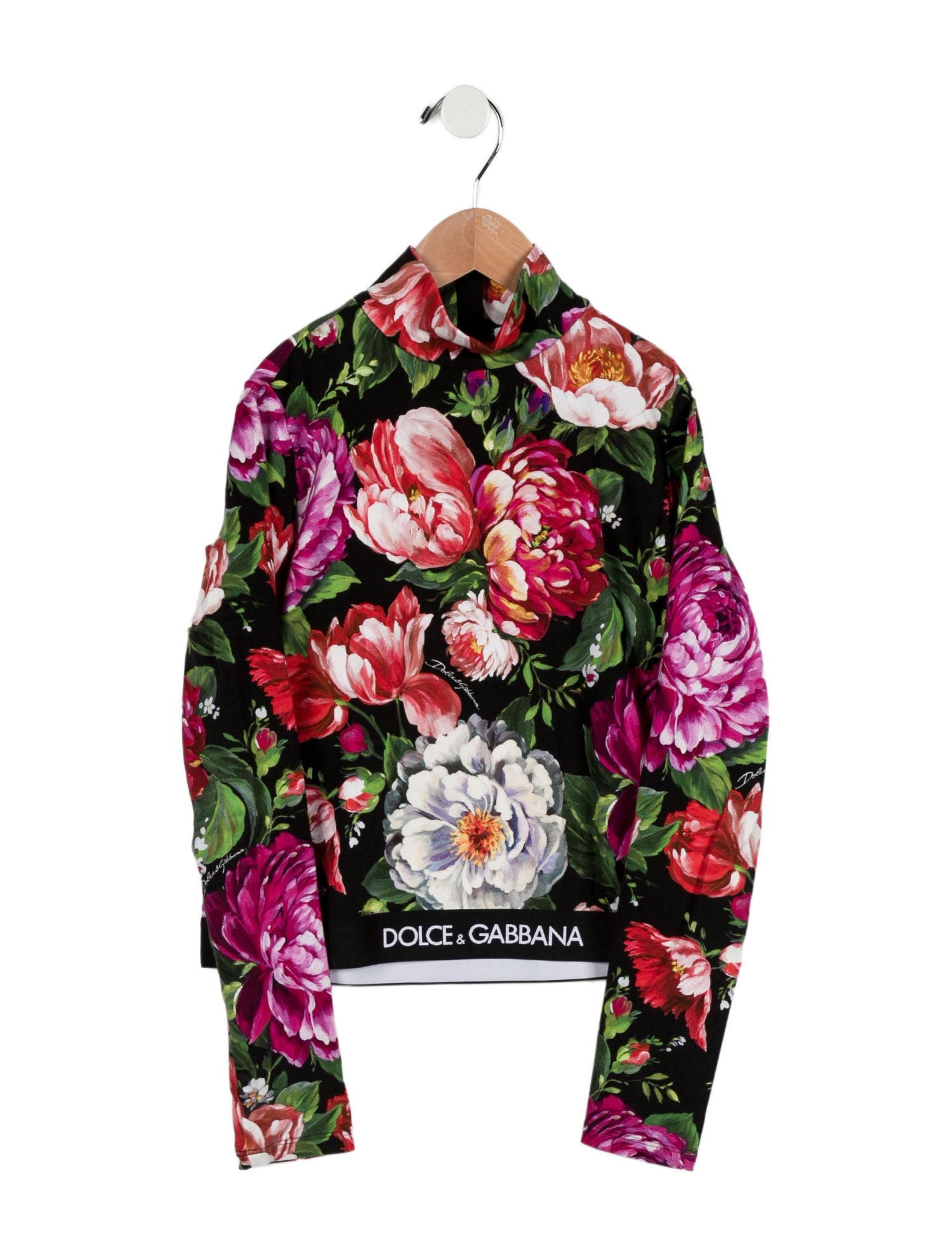 Dolce & Gabbana Girls' Floral Long Sleeve Top