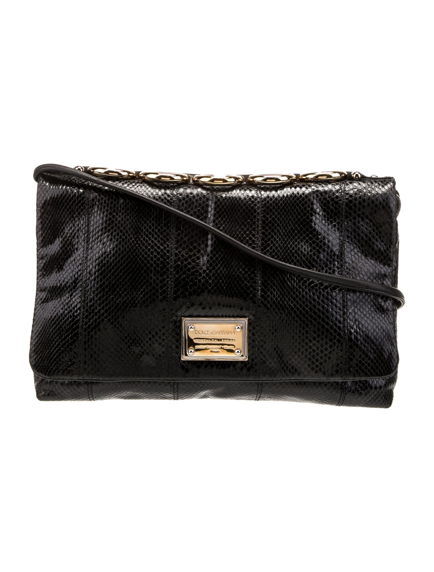 Dolce & Gabbana Embossed Leather Shoulder Bag