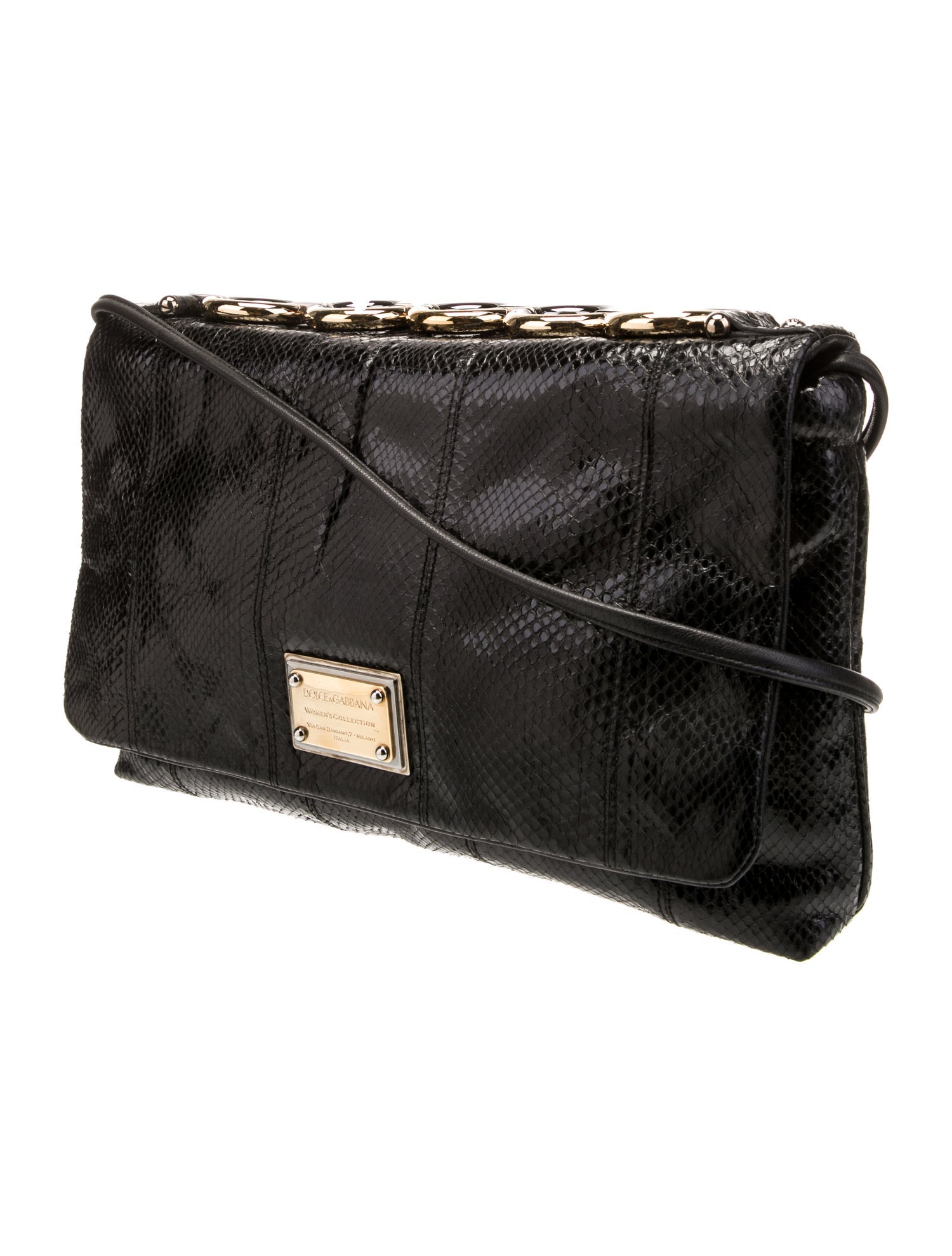 Dolce & Gabbana Embossed Leather Shoulder Bag