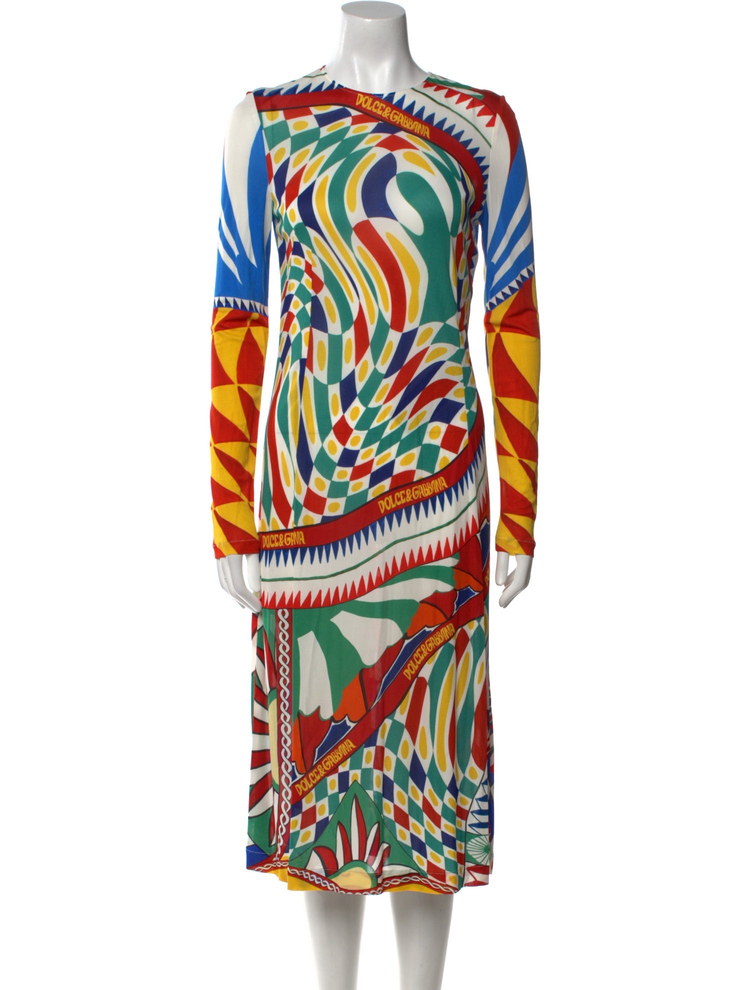 Dolce & Gabbana Printed Midi Length Dress w/ Tags