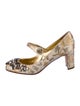 Dolce & Gabbana Floral Print Crystal Embellishments Pumps
