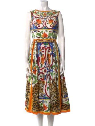 Dolce & Gabbana Printed Midi Length Dress