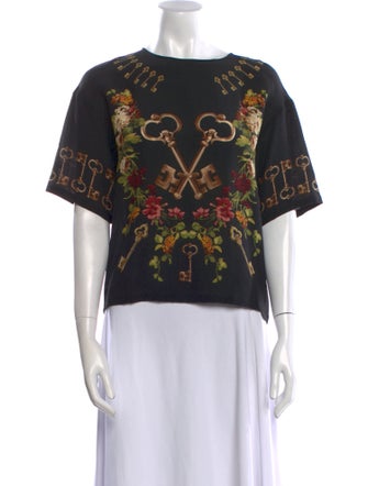 Dolce & Gabbana Silk Printed Crop Top