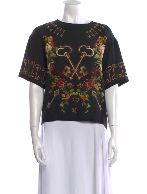 Dolce & Gabbana Silk Printed Crop Top
