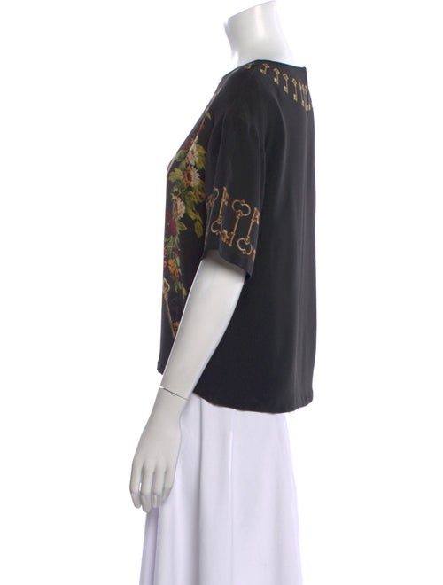Dolce & Gabbana Silk Printed Crop Top