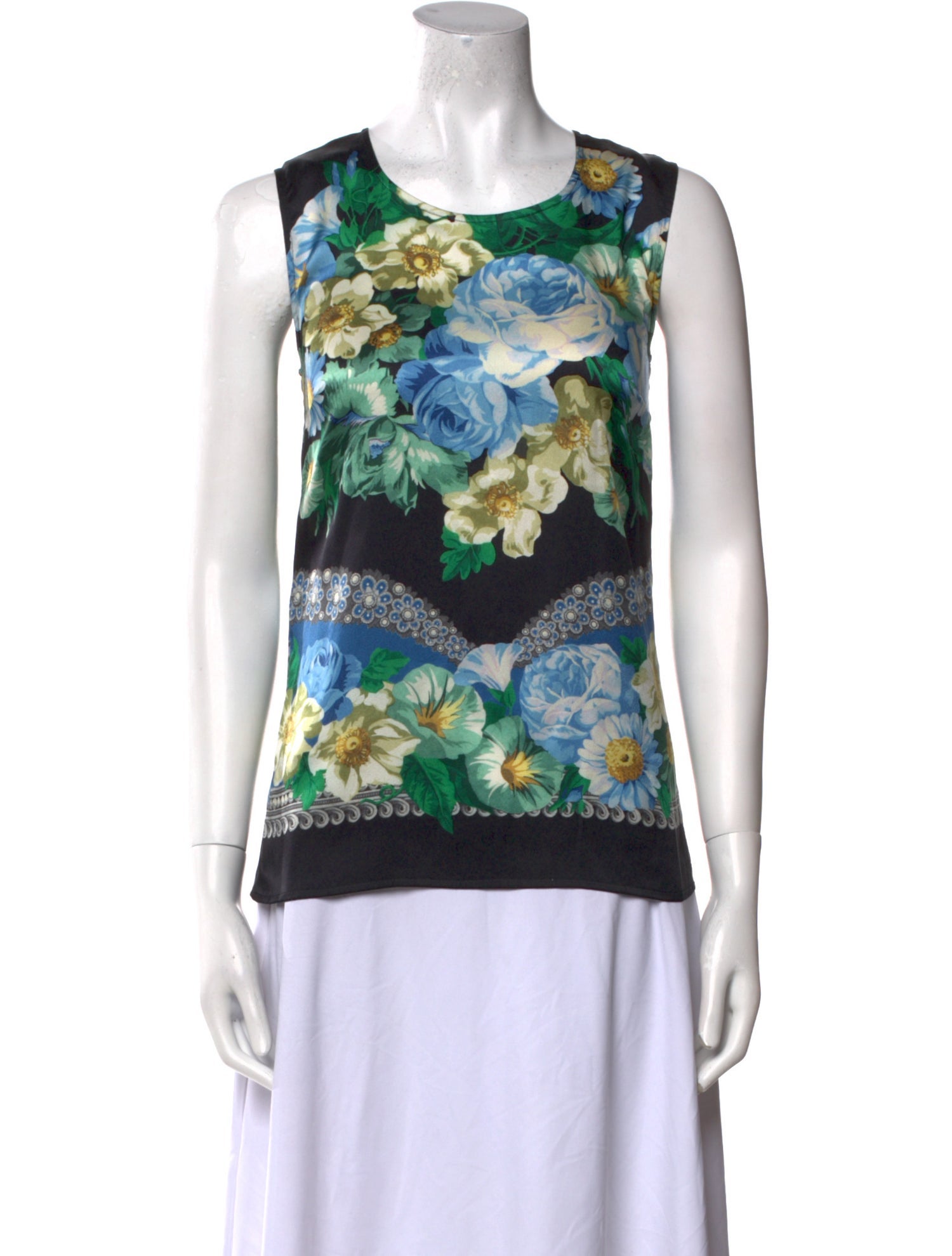 Dolce & Gabbana Silk Floral Print Top