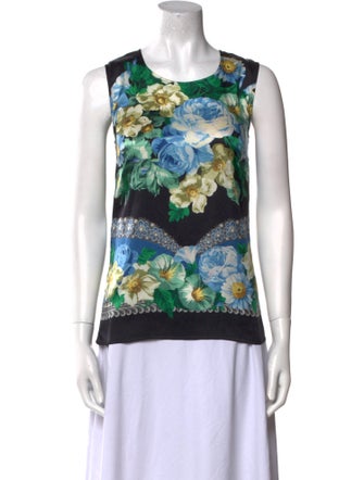 Dolce & Gabbana Silk Floral Print Top