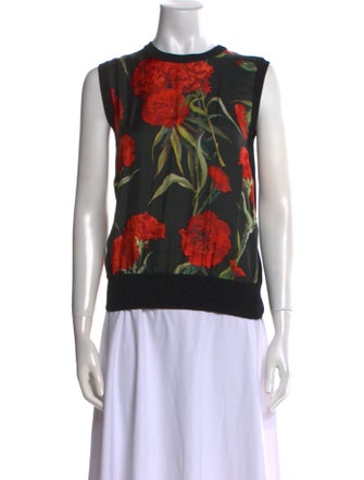 Dolce & Gabbana Silk Floral Print Top