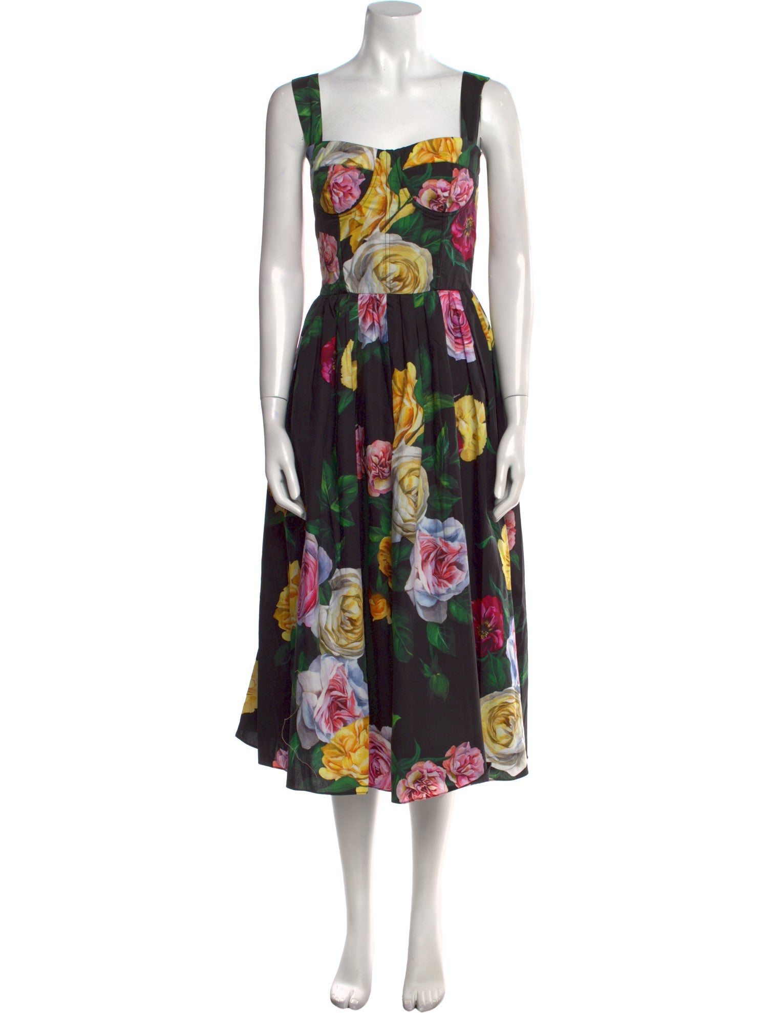 Dolce & Gabbana Floral Print Midi Length Dress