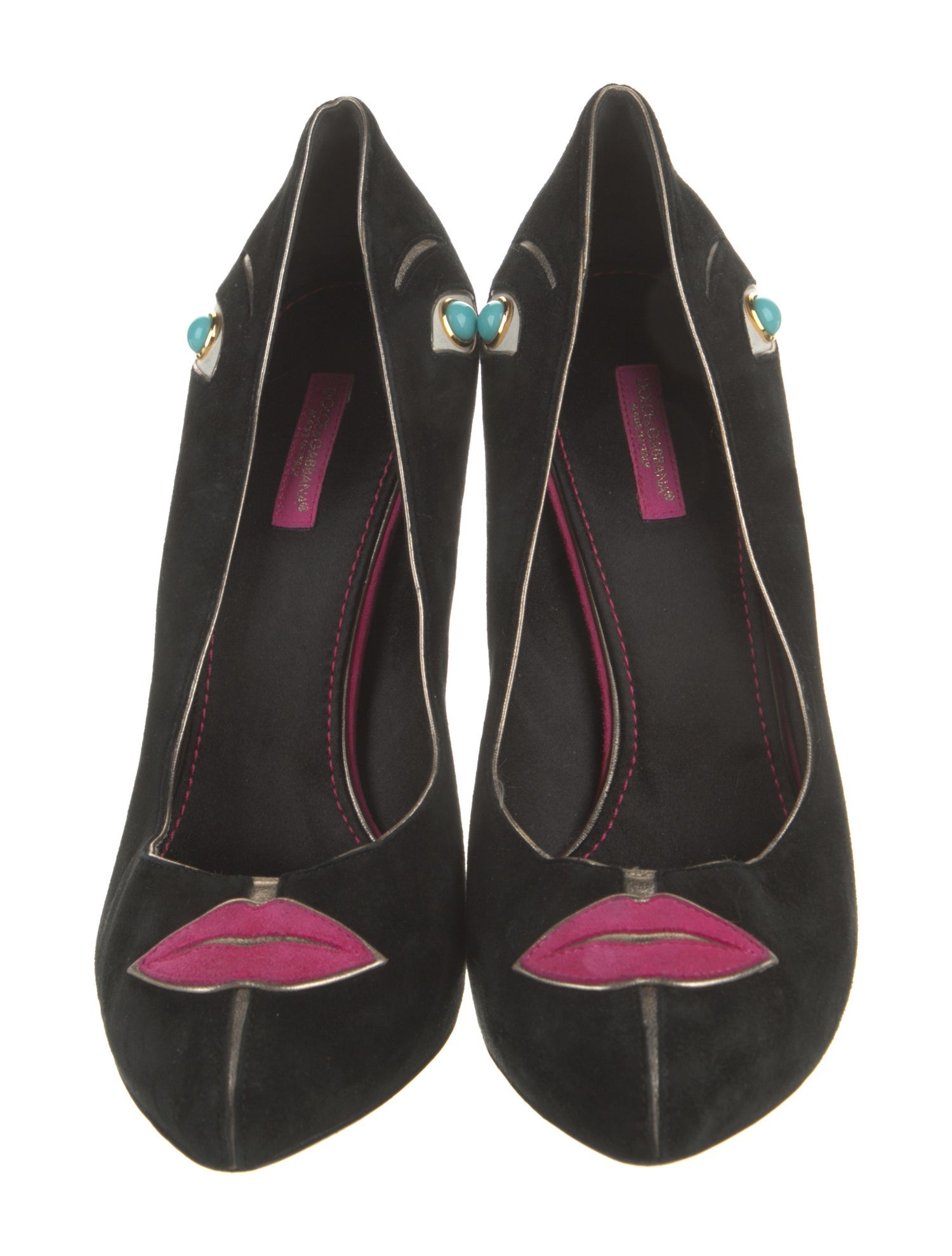 Dolce & Gabbana Suede Beaded Accents Pumps