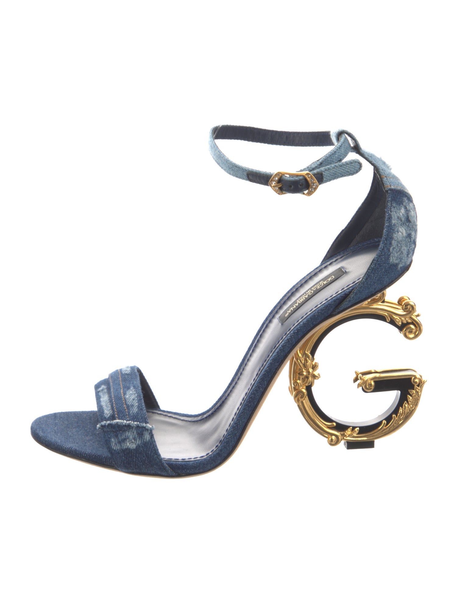 Dolce & Gabbana Denim Distressed Accents Sandals