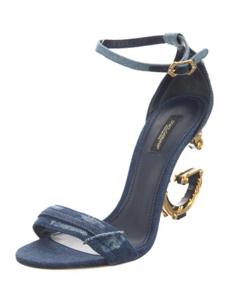 Dolce & Gabbana Denim Distressed Accents Sandals