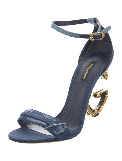 Dolce & Gabbana Denim Distressed Accents Sandals