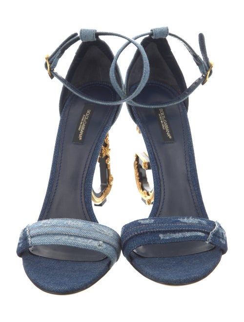 Dolce & Gabbana Denim Distressed Accents Sandals