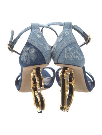 Dolce & Gabbana Denim Distressed Accents Sandals
