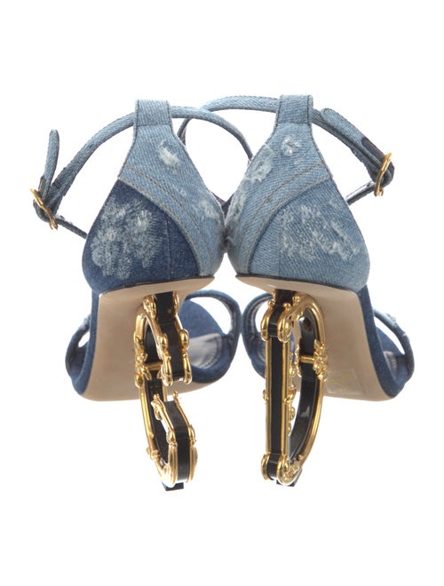 Dolce & Gabbana Denim Distressed Accents Sandals