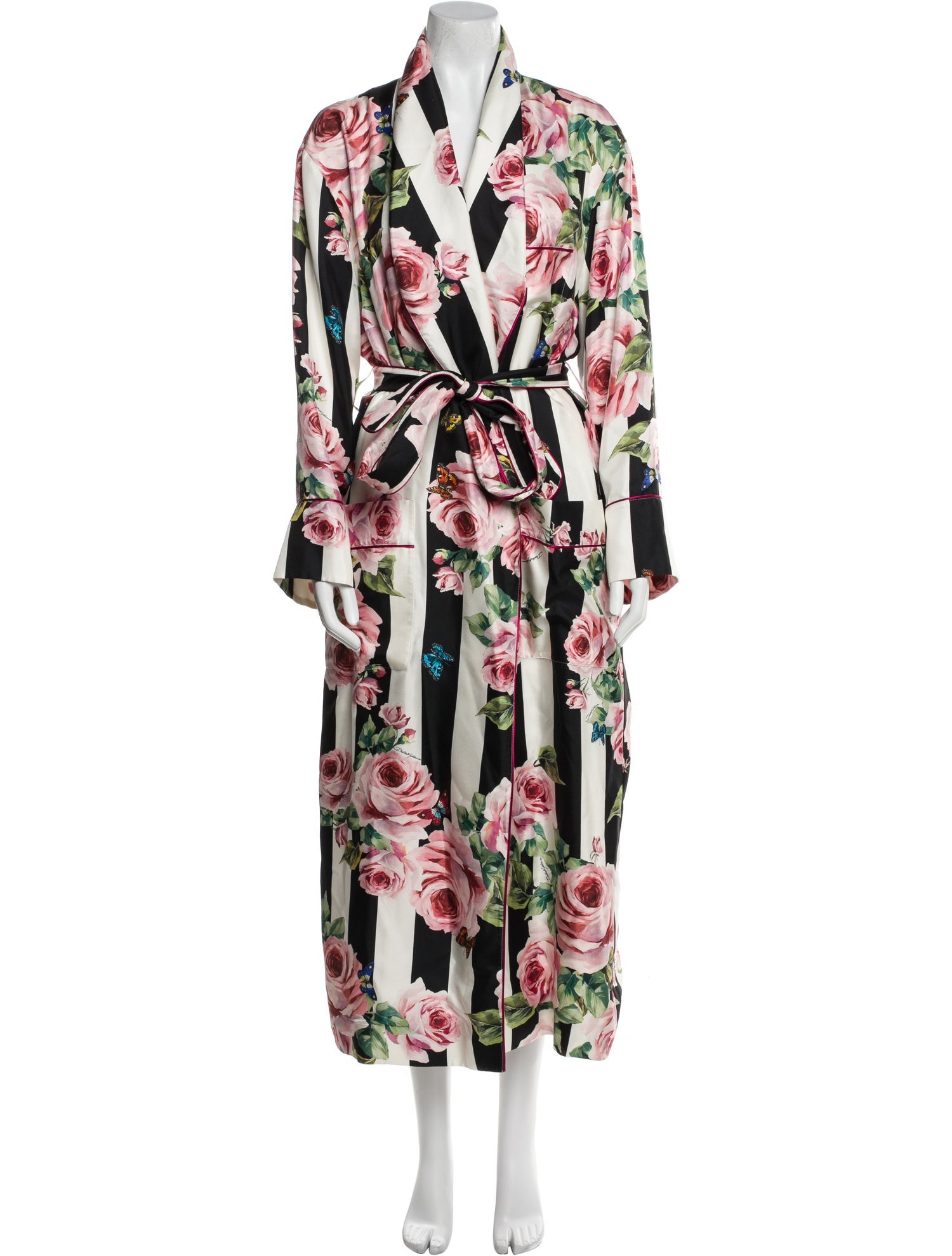 Dolce & Gabbana Silk Floral Print Robe