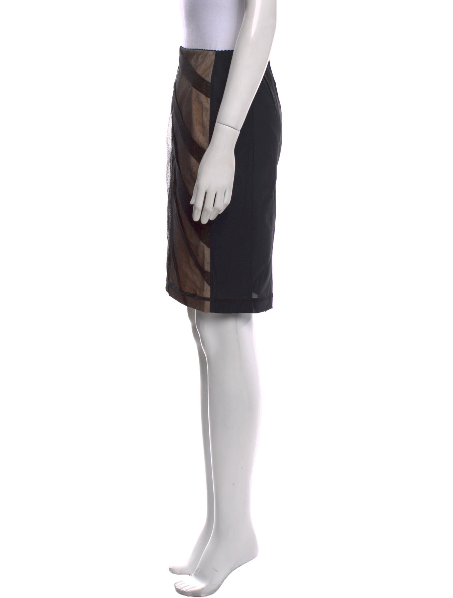 D&G Mesh Accents Knee-Length Skirt