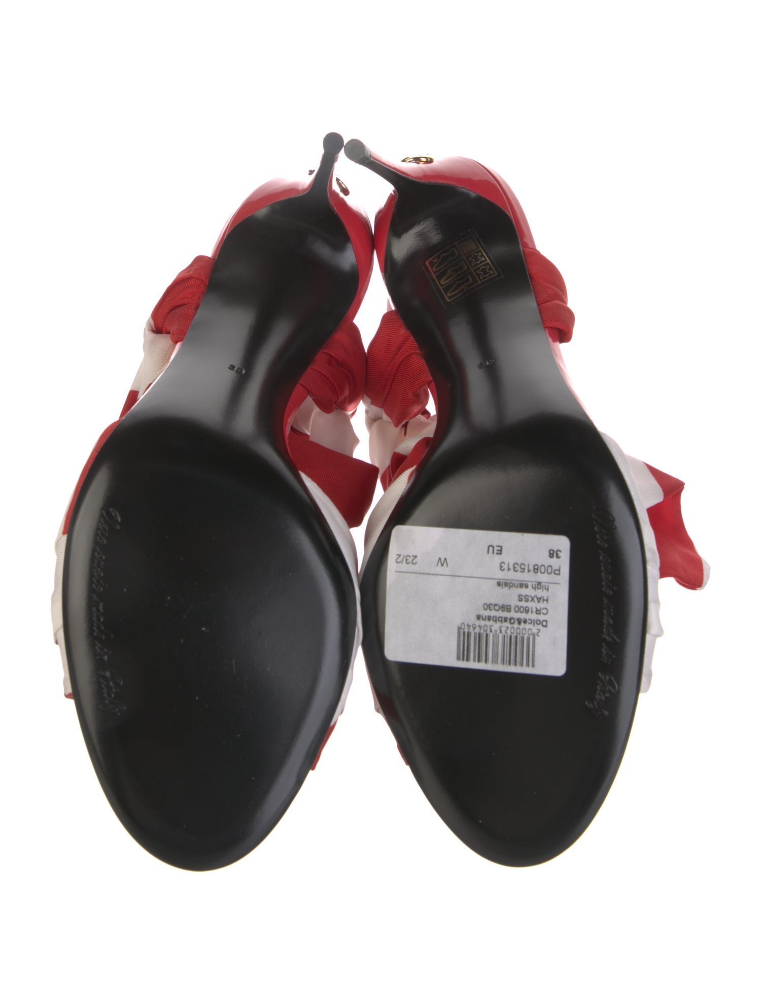 Dolce & Gabbana Satin Striped Gladiator Sandals