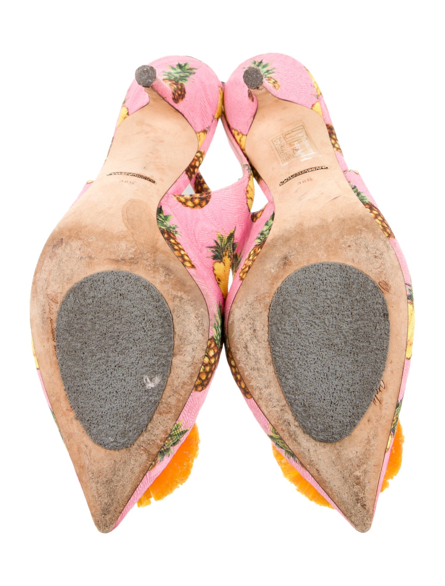 Dolce & Gabbana Floral Print Crystal Embellishments Slingback Pumps