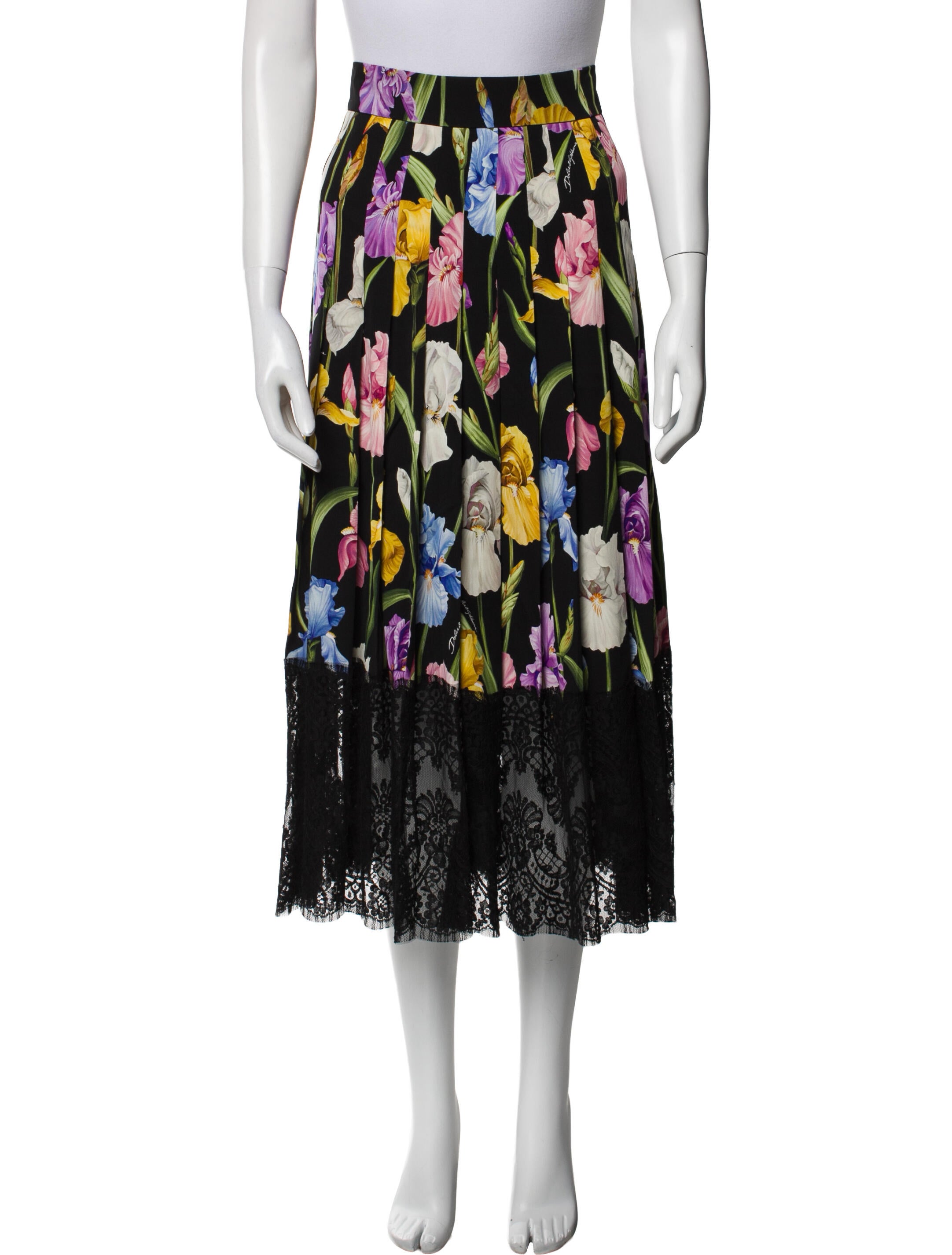 Dolce & Gabbana Silk Midi Length Skirt w/ Tags