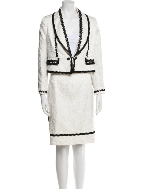 Dolce & Gabbana Printed Braided Accents Skirt Suit