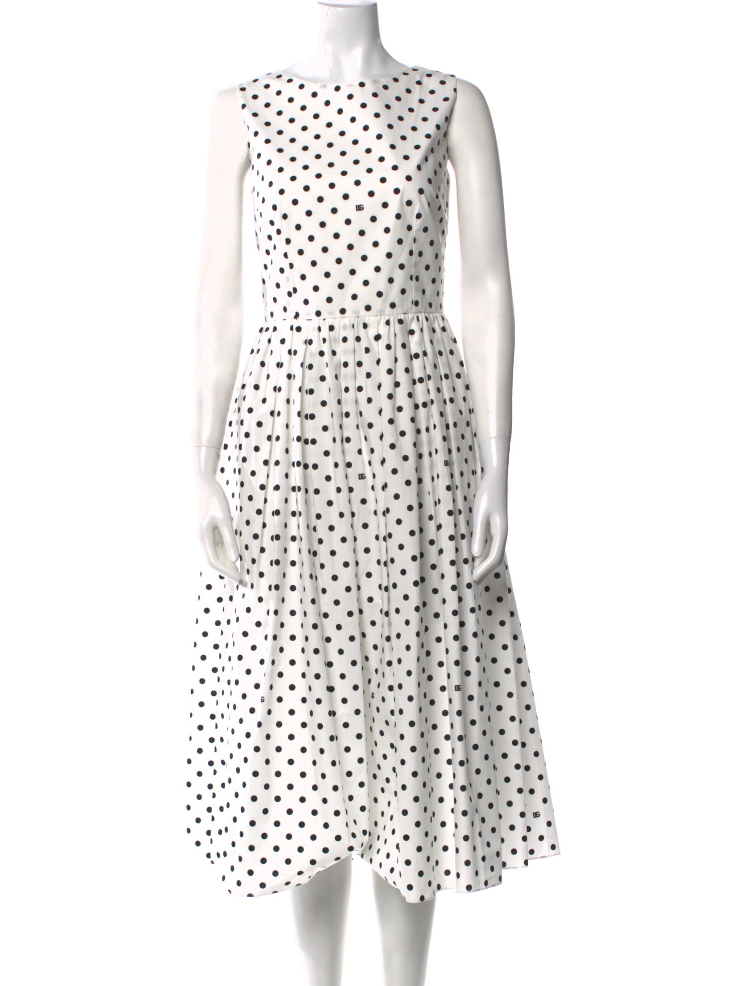 Dolce & Gabbana Polka Dot Print Midi Length Dress