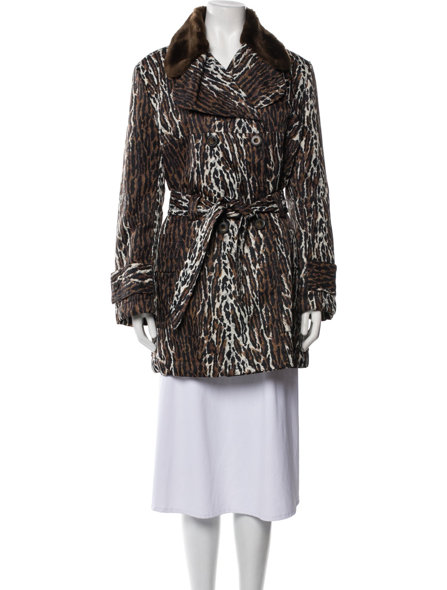 Dolce & Gabbana Animal Print Faux Fur Coat