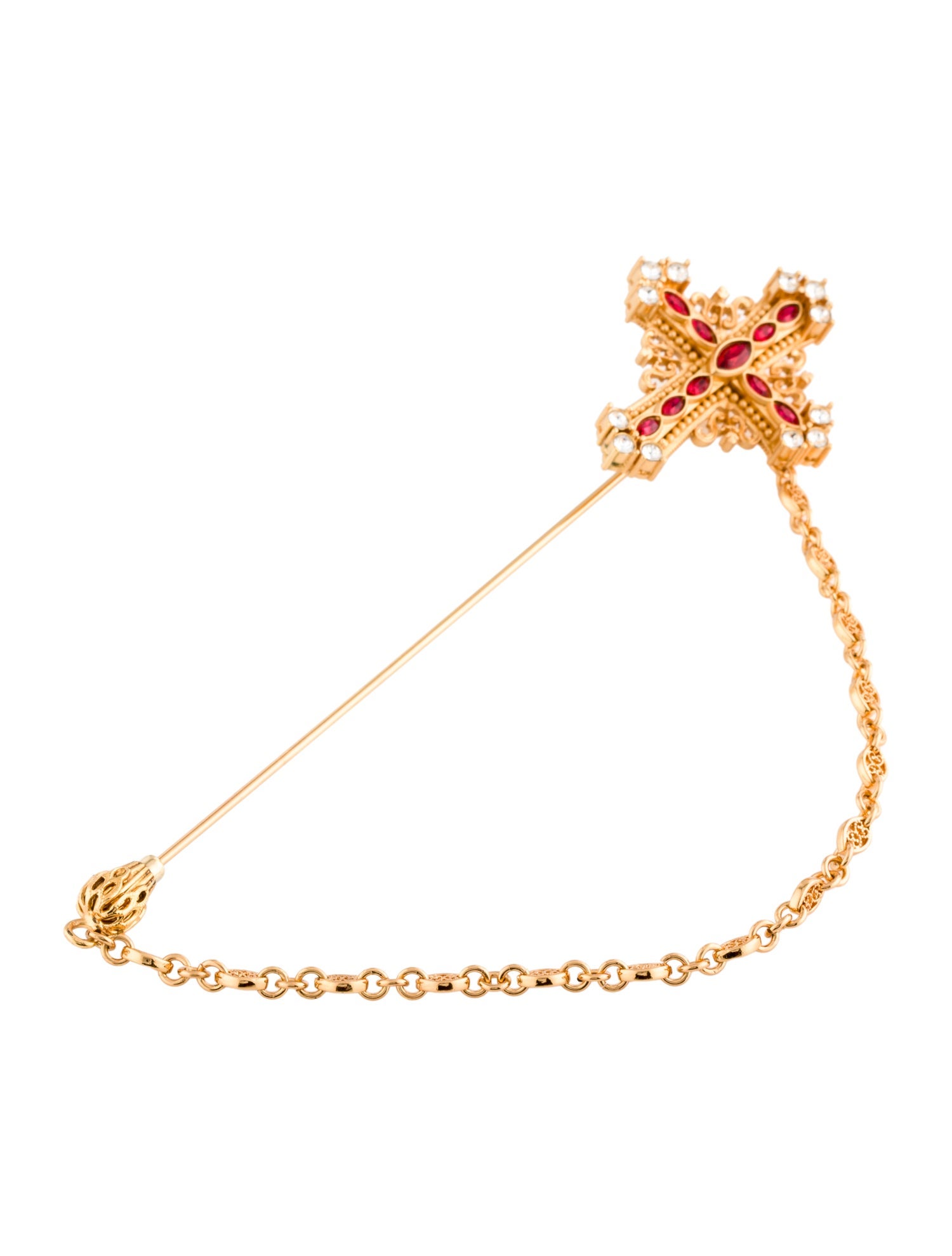 Dolce & Gabbana Crystal Cross Lapel Pin