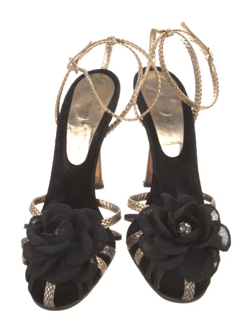 Dolce & Gabbana Velvet Colorblock Pattern Sandals