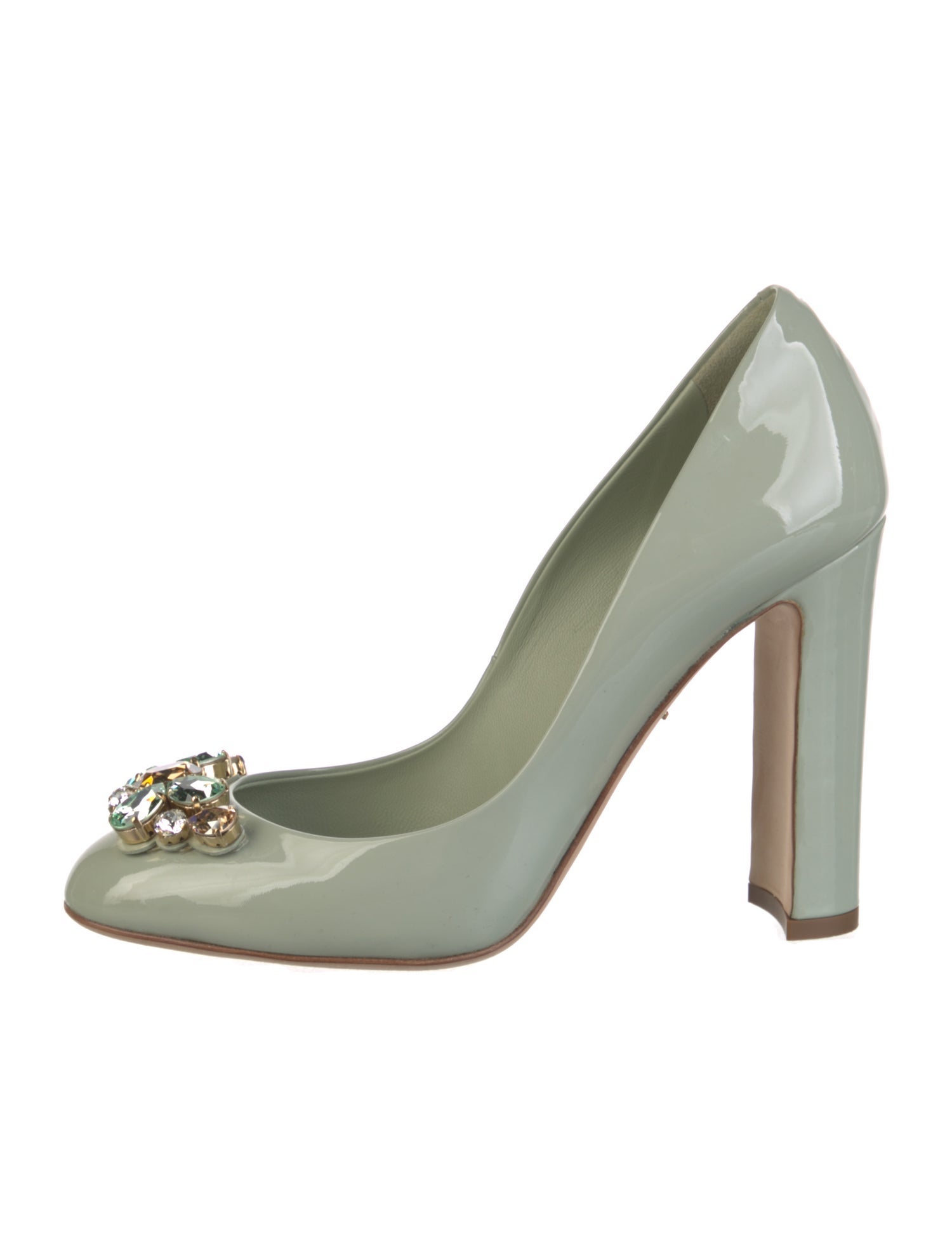 Dolce & Gabbana Patent Leather Crystal Embellishments Pumps