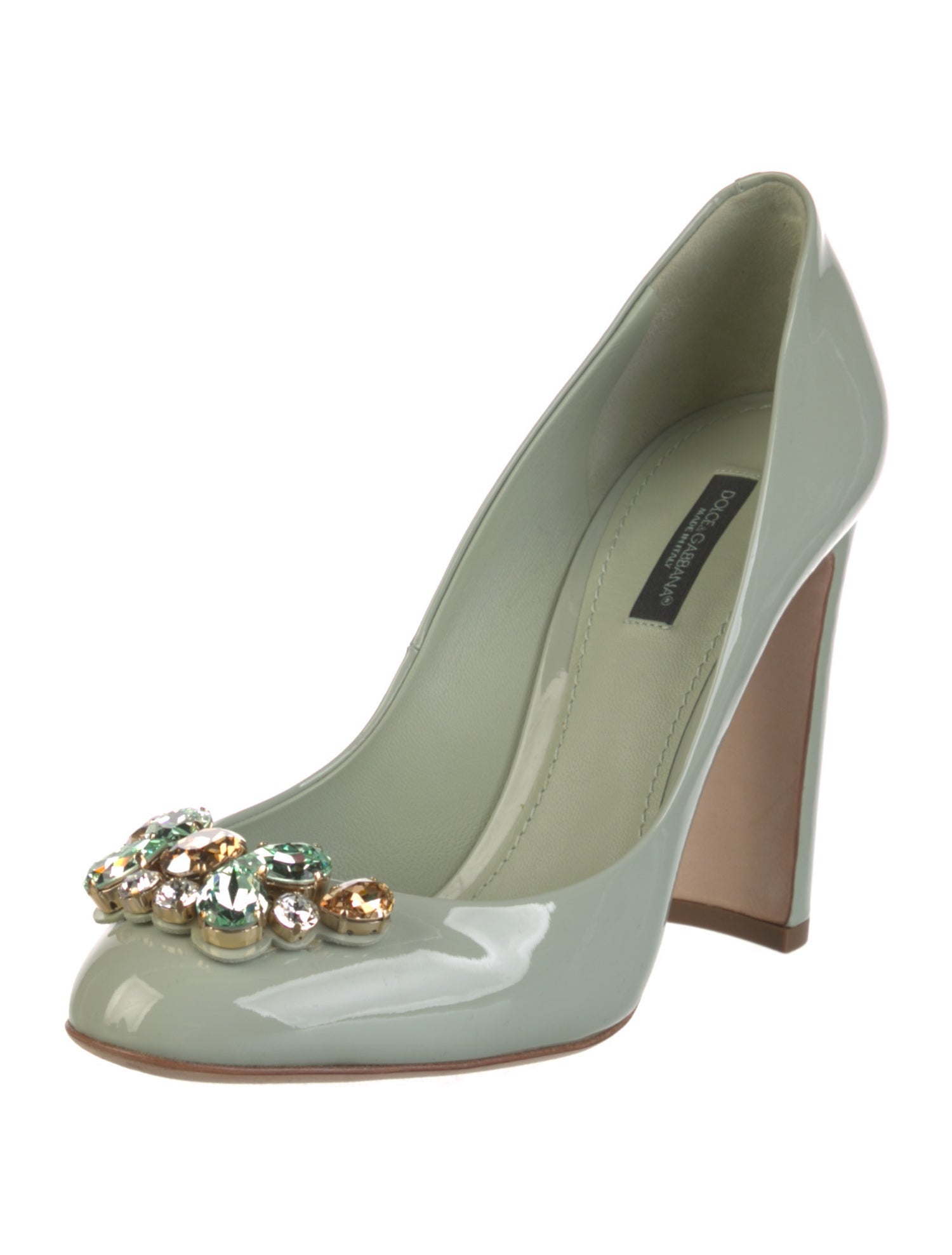 Dolce & Gabbana Patent Leather Crystal Embellishments Pumps