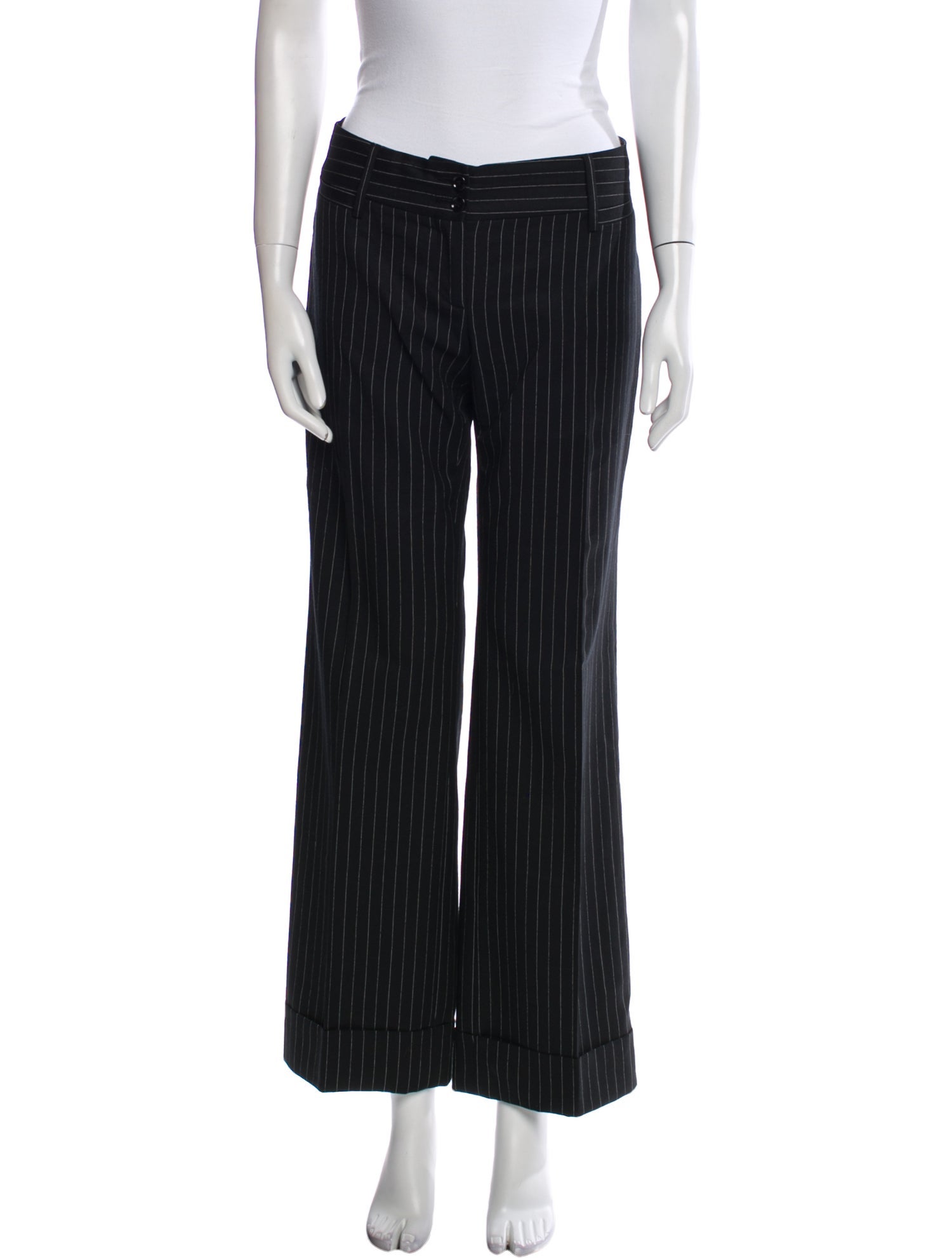 Dolce & Gabbana Virgin Wool Wide Leg Pants