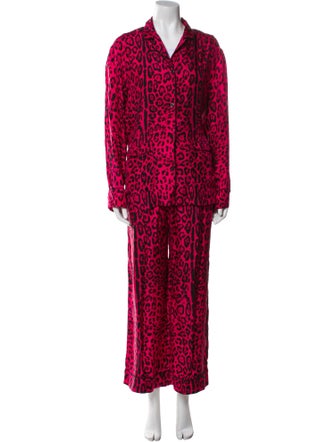 Dolce & Gabbana Silk Animal Print Pajamas