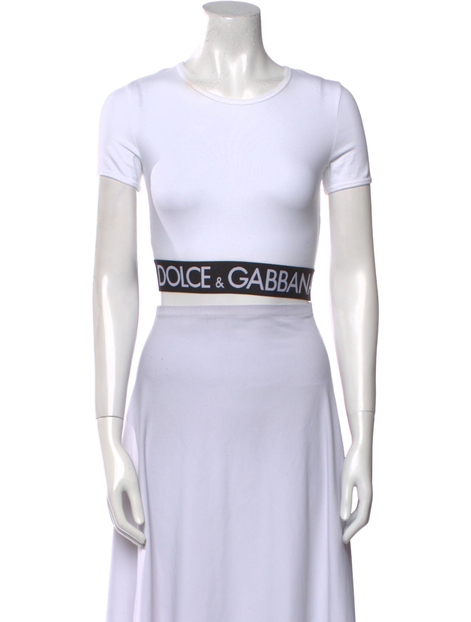 Dolce & Gabbana Crew Neck Short Sleeve Crop Top