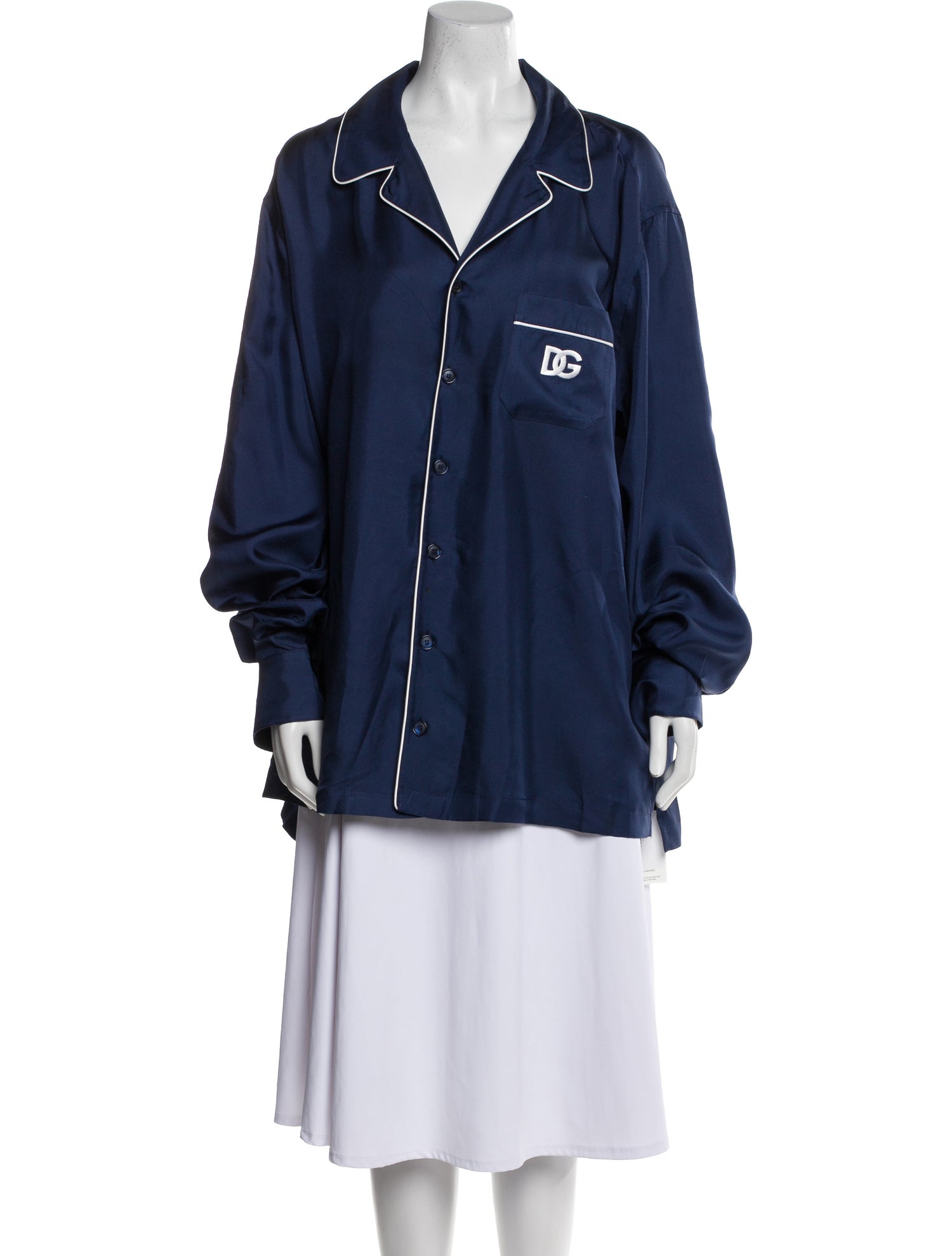 Dolce & Gabbana Silk Embroidered Accent Pajamas