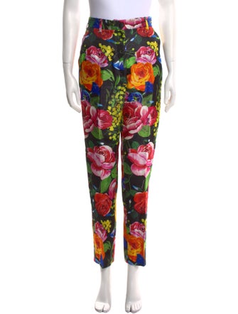 Dolce & Gabbana Silk Straight Leg Pants