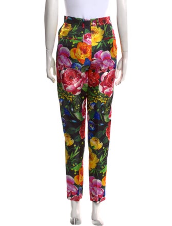 Dolce & Gabbana Silk Straight Leg Pants
