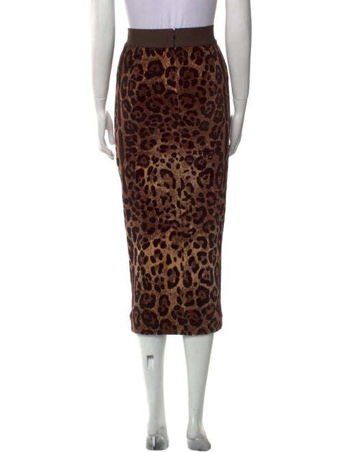 Dolce & Gabbana Animal Print Midi Length Skirt