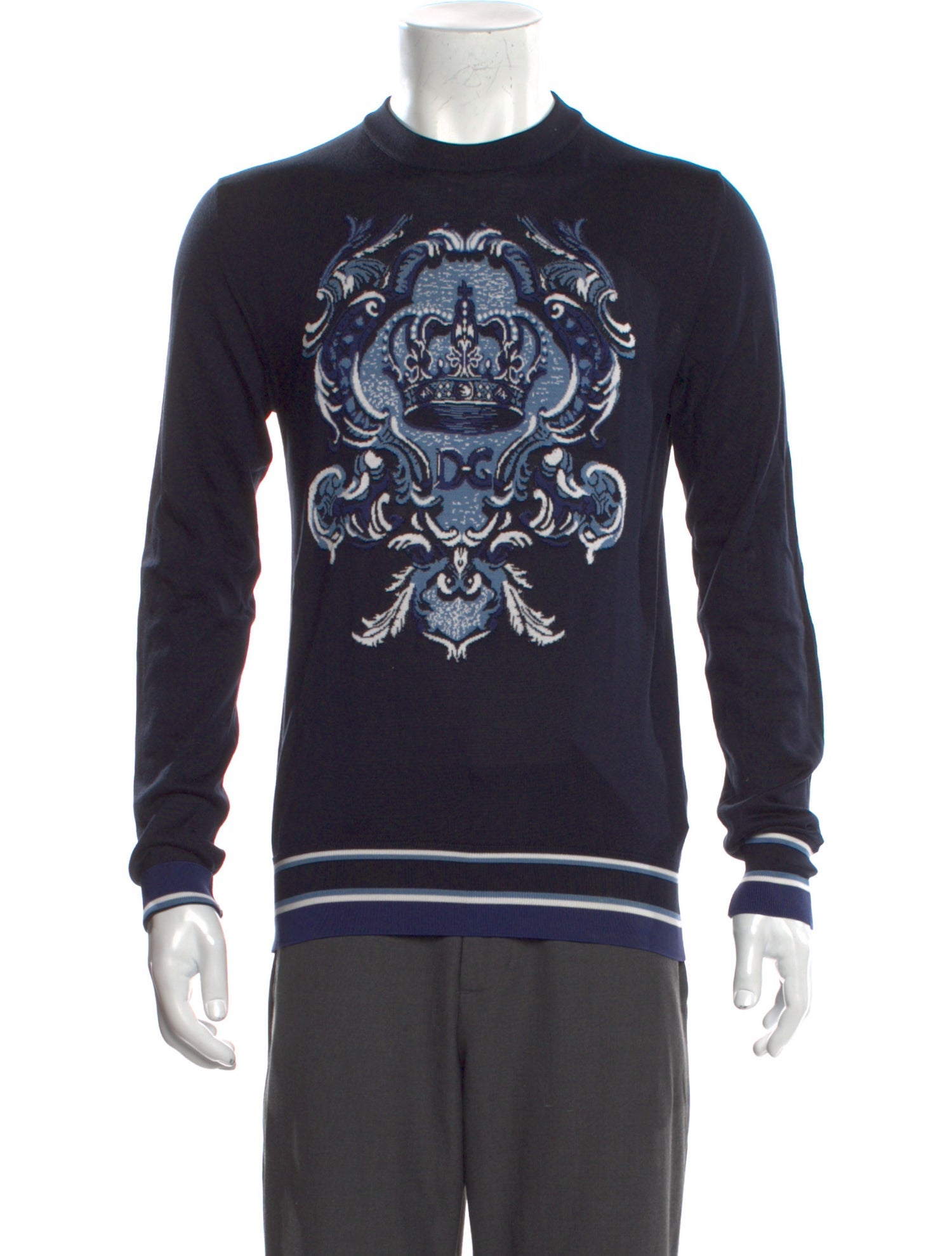 Dolce & Gabbana Silk Graphic Print Pullover