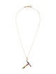Dolce & Gabbana 18K Multi-Gemstone Initial 'T' Pendant Necklace