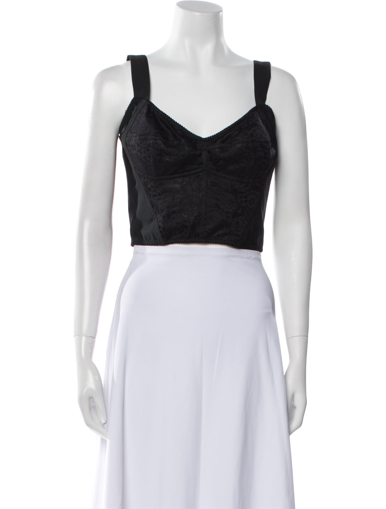 Dolce & Gabbana V-Neck Sleeveless Crop Top