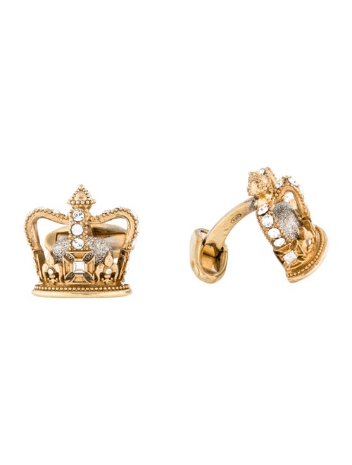 Dolce & Gabbana Crystal Crown Cufflinks