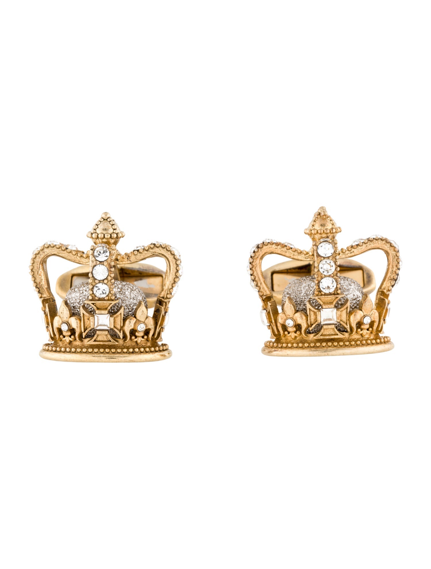 Dolce & Gabbana Crystal Crown Cufflinks