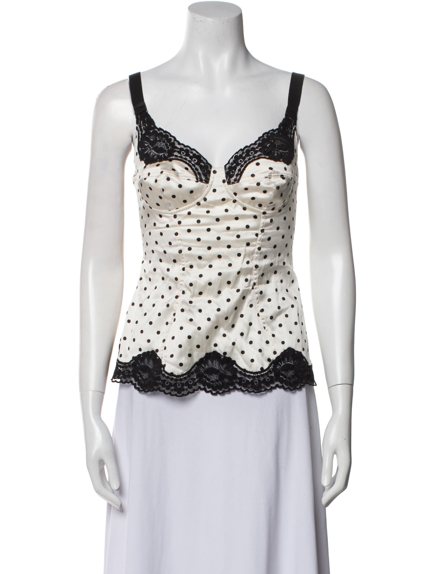 Dolce & Gabbana Silk Polka Dot Print Top