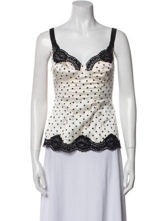 Dolce & Gabbana Silk Polka Dot Print Top